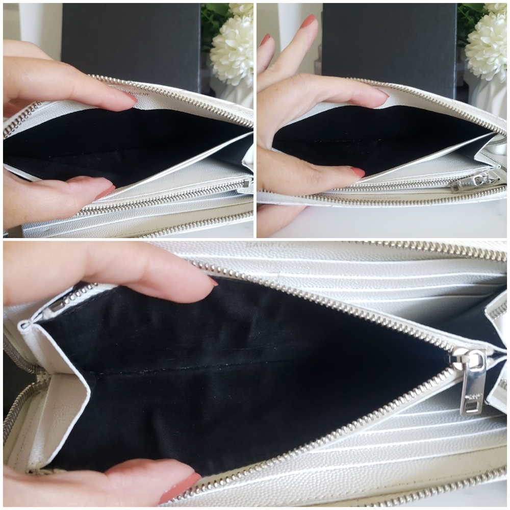 *SOLD* Authentic Pre-owned Yves Saint Laurent Grain De Poudre Zip Long Wallet - Picture 7 of 15